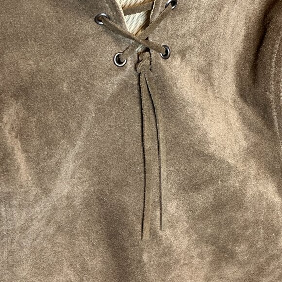 VTG HARLEY DAVIDSON SUEDE LEATHER RIDING CORSET VEST TOP SIZE 42/14 - Picture 5 of 11